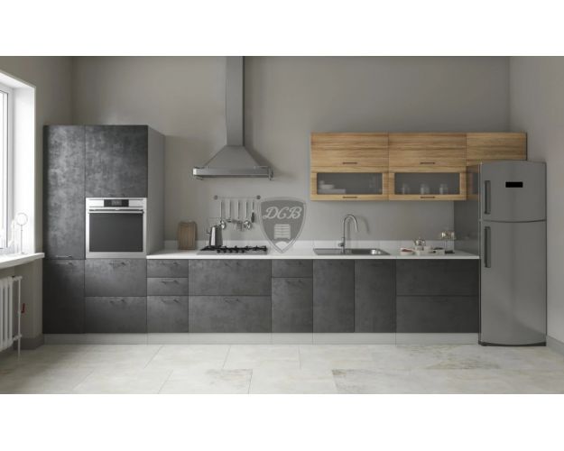 Лофт ПГПМ 800 Шкаф верхний Blum Aventos (Бетон темный/корпус Серый)