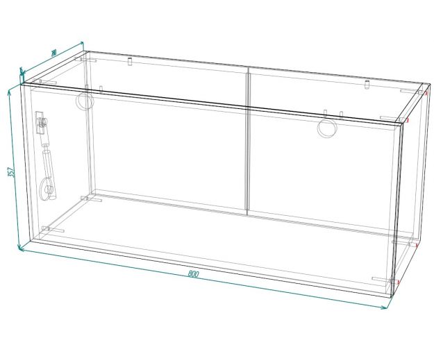 Кёльн ШВГС 800 Шкаф верхний горизонтальный со стеклом (Софт даймонд/корпус Венге)