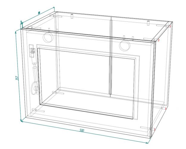 Кёльн ШВГС 500 Шкаф верхний горизонтальный со стеклом (Софт тоффи/корпус Белый)