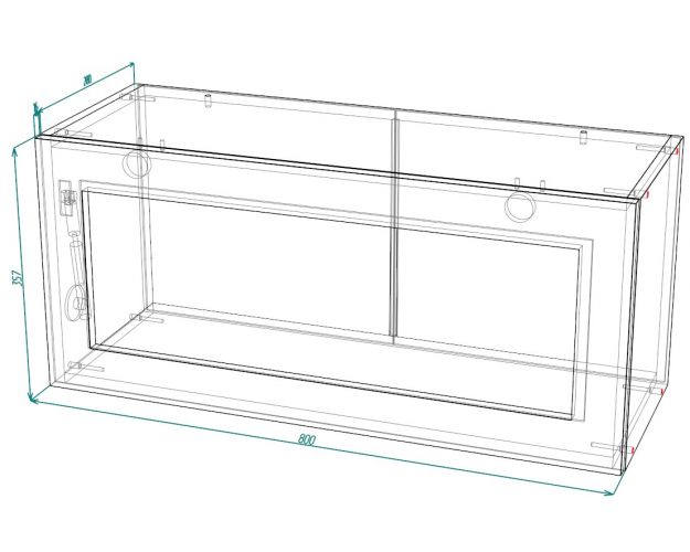 Бруклин ШВГС 800 Шкаф верхний горизонтальный со стеклом (Бетон белый/корпус Белый)