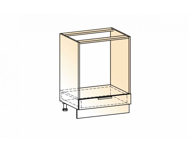 Стоун Шкаф рабочий под духовку L600 (1 ящ.) (белый/палисандр)