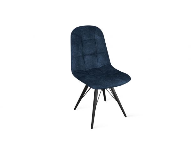Стул «Райс» К3 Черный муар/Микровелюр Wellmart Blue