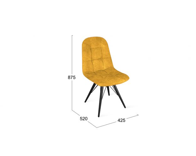 Стул «Райс» К3 Черный муар/Микровелюр Wellmart Yellow