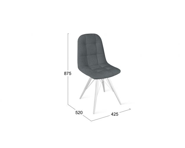 Стул «Райс» К3 Белый/Микровелюр Jercy Graphite