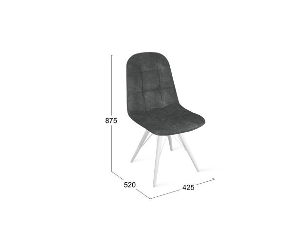 Стул «Райс» К3 Белый/Микровелюр Wellmart Graphite