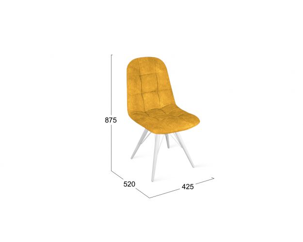 Стул «Райс» К3 Белый/Микровелюр Wellmart Yellow