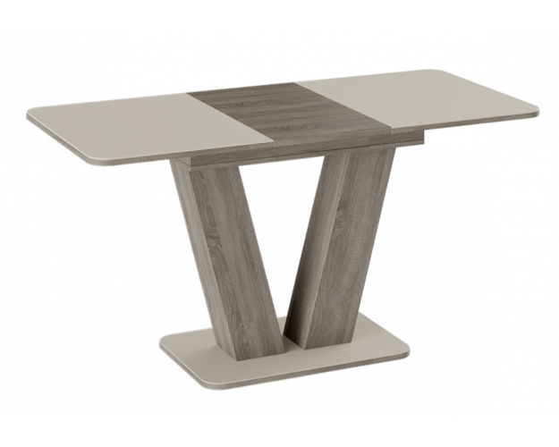 Стол раздвижной «Чинзано» Тип 1 (Дуб сонома трюфель/стекло бежевое матовое)