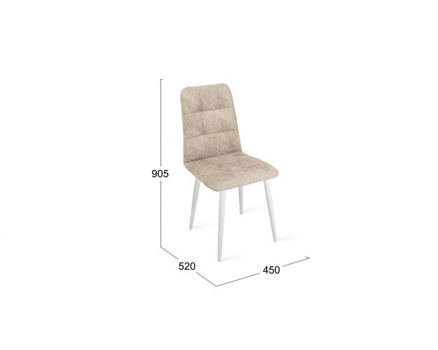 Стул «Аспен» К1С Белый/Микровелюр Wellmart Dark Beige