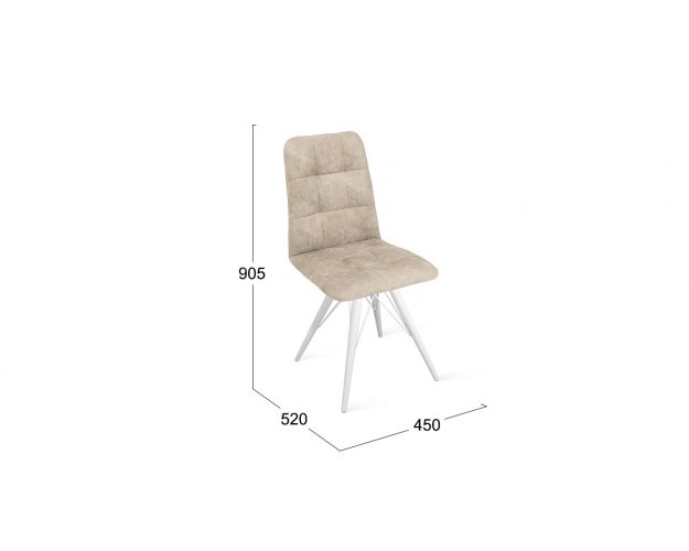 Стул «Аспен» К3 Белый/Микровелюр Wellmart Dark Beige