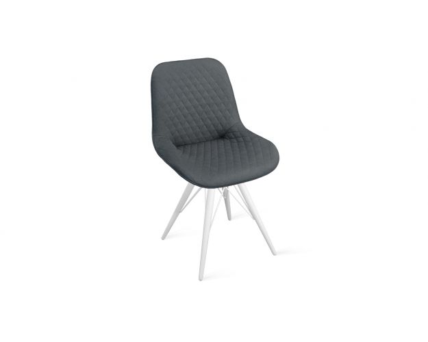 Стул «Оливер» К3 Белый/Микровелюр Jercy Graphite