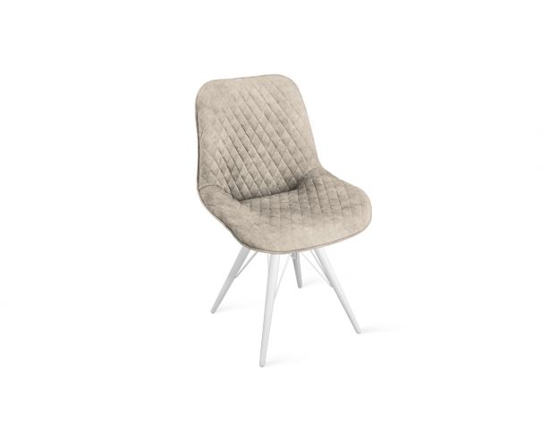 Стул «Оливер» К3 Белый/Микровелюр Wellmart Dark Beige