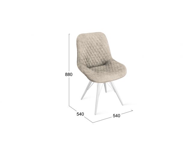 Стул «Оливер» К3 Белый/Микровелюр Wellmart Dark Beige