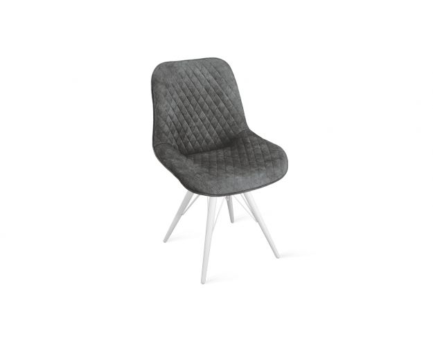 Стул «Оливер» К3 Белый/Микровелюр Wellmart Graphite