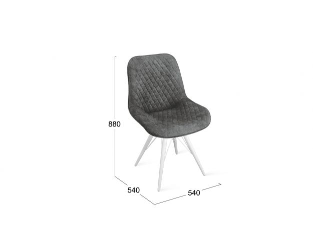 Стул «Оливер» К3 Белый/Микровелюр Wellmart Graphite