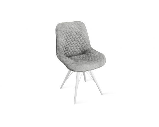 Стул «Оливер» К3 Белый/Микровелюр Wellmart Silver