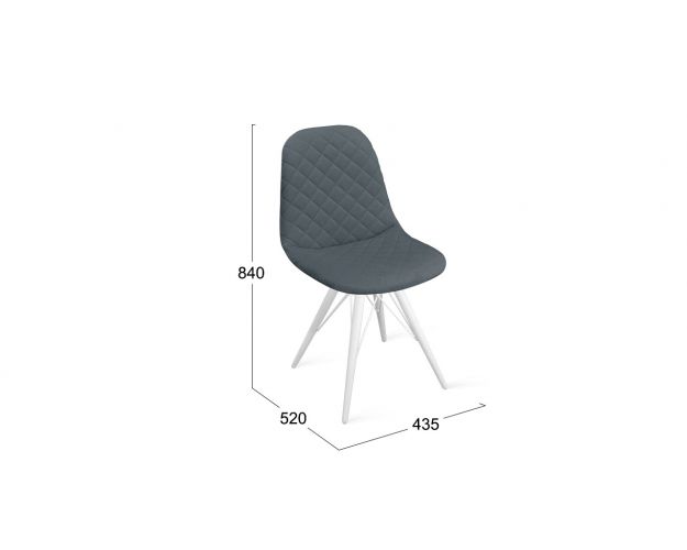Стул «Ричи» К3 Белый/Микровелюр Jercy Graphite
