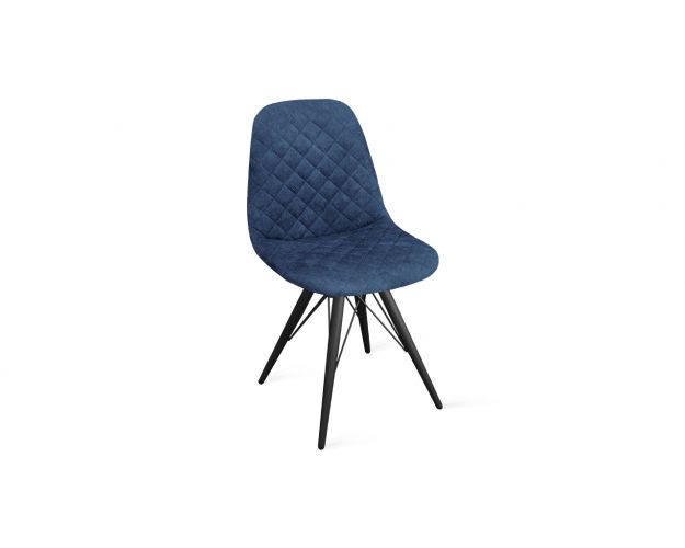 Стул «Ричи» К3 Черный муар/Микровелюр Wellmart Blue
