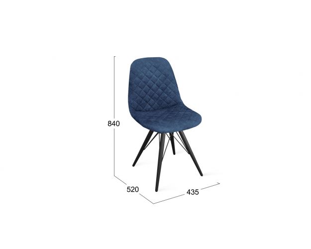 Стул «Ричи» К3 Черный муар/Микровелюр Wellmart Blue