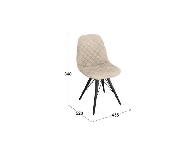 Стул «Ричи» К3 Черный муар/Микровелюр Wellmart Dark Beige