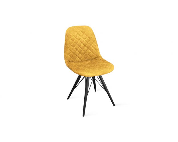 Стул «Ричи» К3 Черный муар/Микровелюр Wellmart Yellow