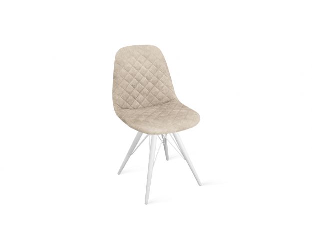 Стул «Ричи» К3 Белый/Микровелюр Wellmart Dark Beige