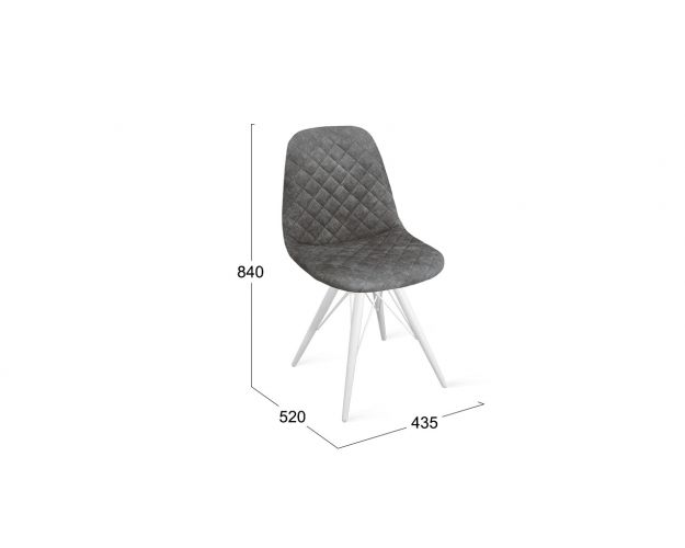Стул «Ричи» К3 Белый/Микровелюр Wellmart Graphite