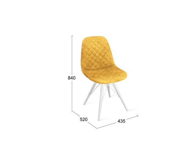 Стул «Ричи» К3 Белый/Микровелюр Wellmart Yellow