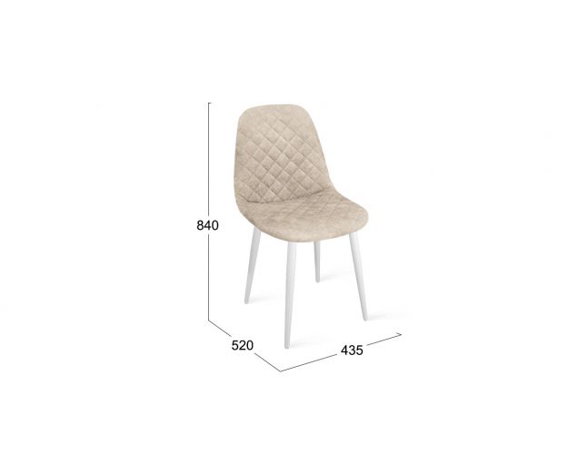 Стул «Ричи» К1С Белый/Микровелюр Wellmart Dark Beige