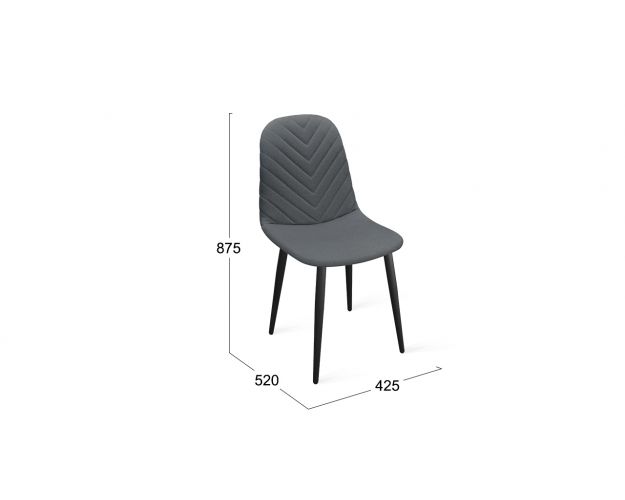 Стул «Шерри» К1С Черный муар/Микровелюр Jercy Graphite