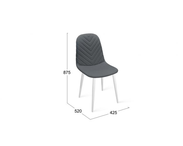 Стул «Шерри» К1С Белый/Микровелюр Jercy Graphite