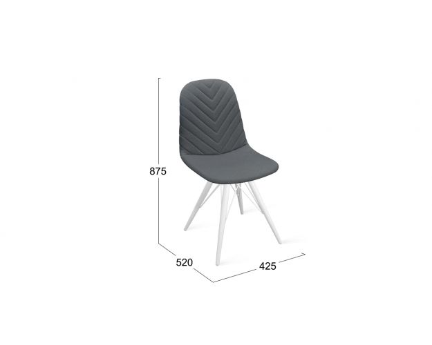 Стул «Шерри» К3 Белый/Микровелюр Jercy Graphite