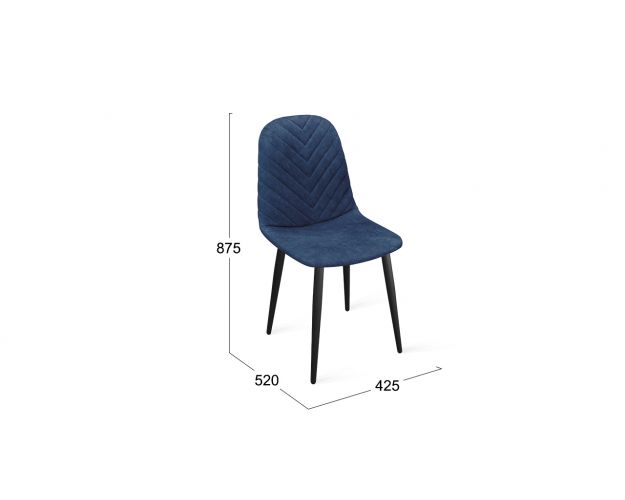 Стул «Шерри» К1С Черный муар/Микровелюр Wellmart Blue