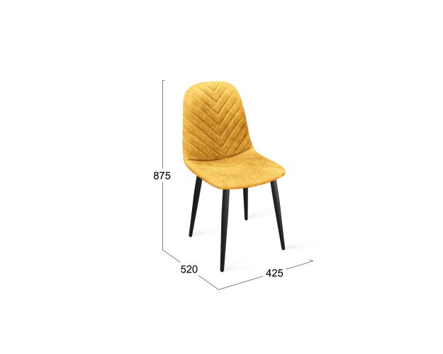 Стул «Шерри» К1С Черный муар/Микровелюр Wellmart Yellow