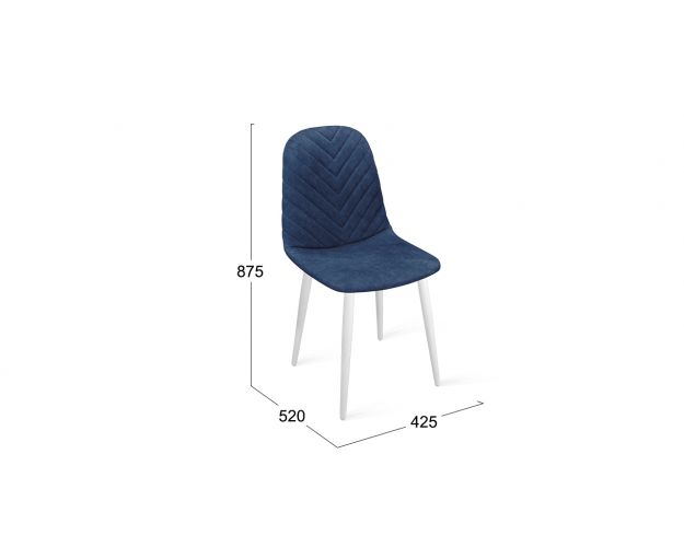 Стул «Шерри» К1С Белый/Микровелюр Wellmart Blue