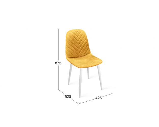 Стул «Шерри» К1С Белый/Микровелюр Wellmart Yellow