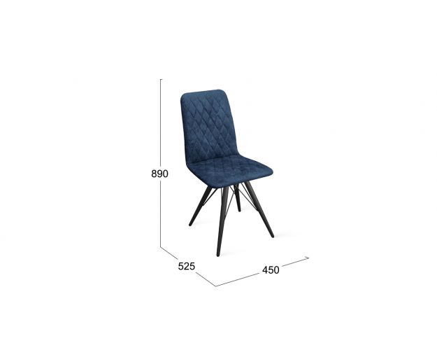 Стул «Стенли» К3 Черный муар/Микровелюр Wellmart Blue
