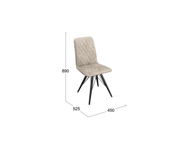 Стул «Стенли» К3 Черный муар/Микровелюр Wellmart Dark Beige