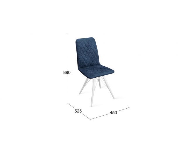 Стул «Стенли» К3 Белый/Микровелюр Wellmart Blue
