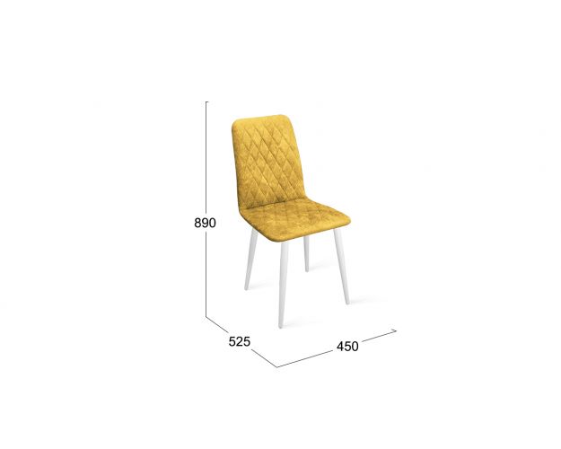 Стул «Стенли» К1С Белый/Микровелюр Wellmart Yellow